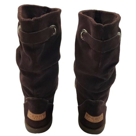 SPERRY Top Sider Boots Women's Size 7.5M LEATHER Upper Chocolate Brown. - Picture 4 of 15